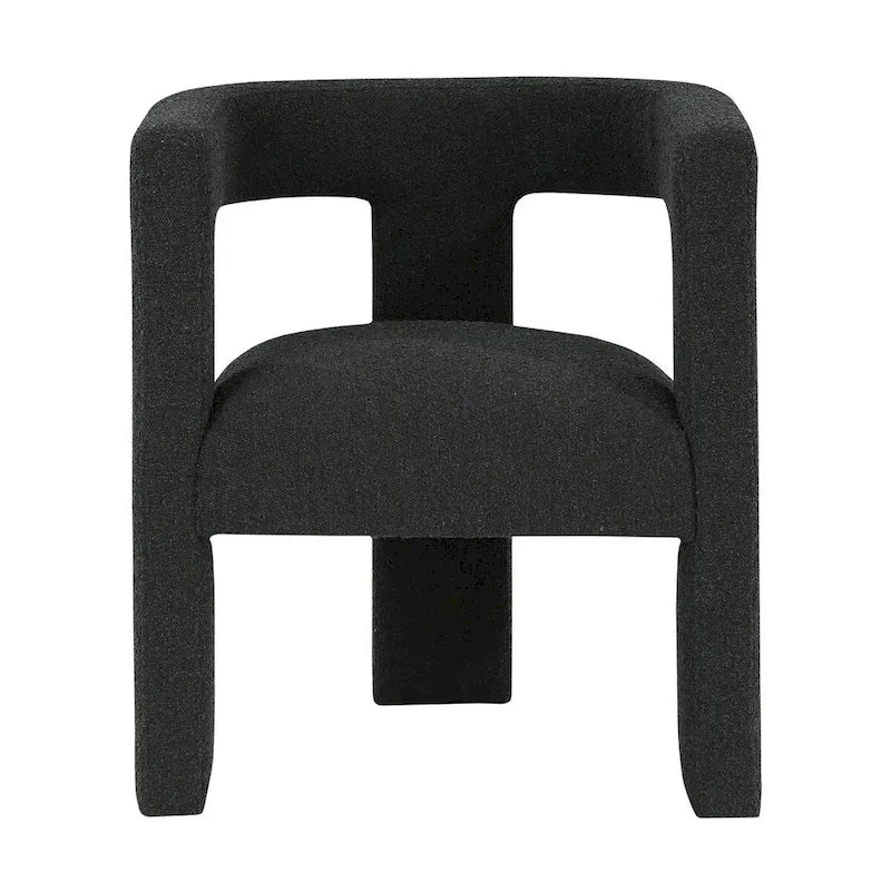 Upholstered Accent Side Chair - Boucle Fabric, Three-Leg Base