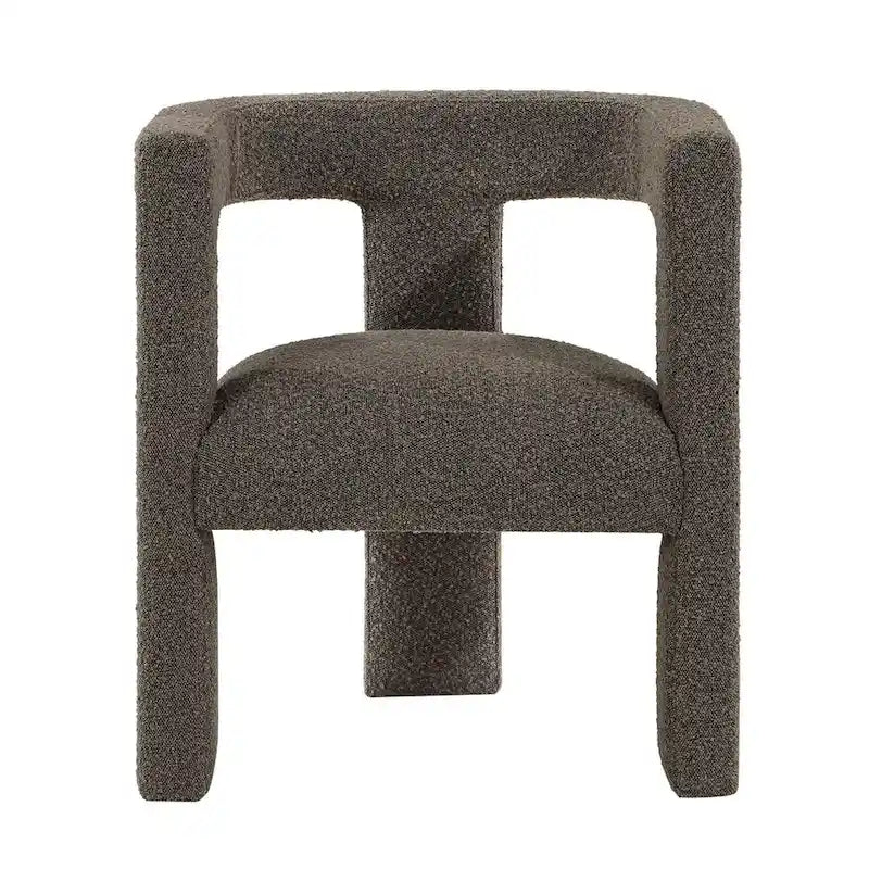 Upholstered Accent Side Chair - Boucle Fabric, Three-Leg Base