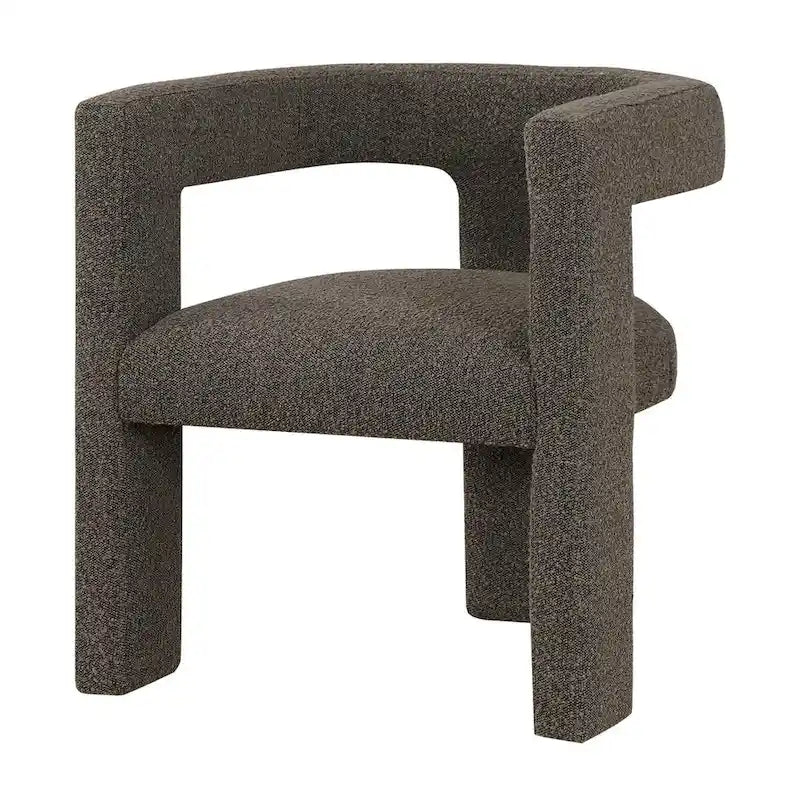 Upholstered Accent Side Chair - Boucle Fabric, Three-Leg Base