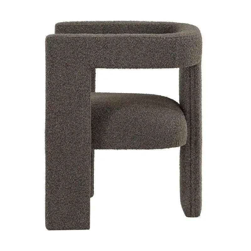 Upholstered Accent Side Chair - Boucle Fabric, Three-Leg Base