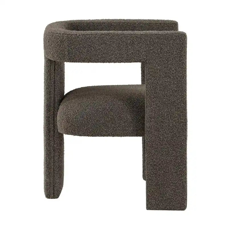 Upholstered Accent Side Chair - Boucle Fabric, Three-Leg Base
