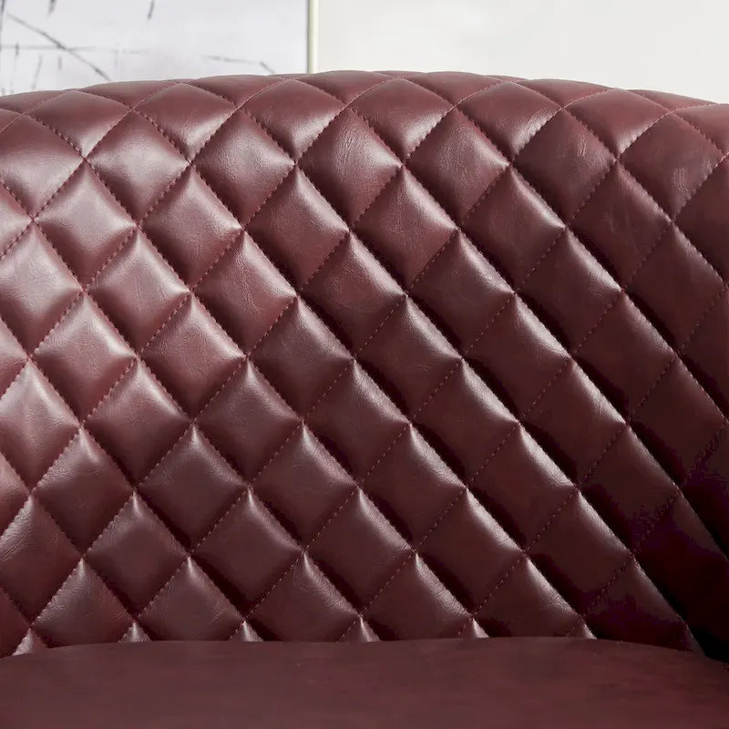 29-Inch Tufted PU Leather Swivel Barrel Chair