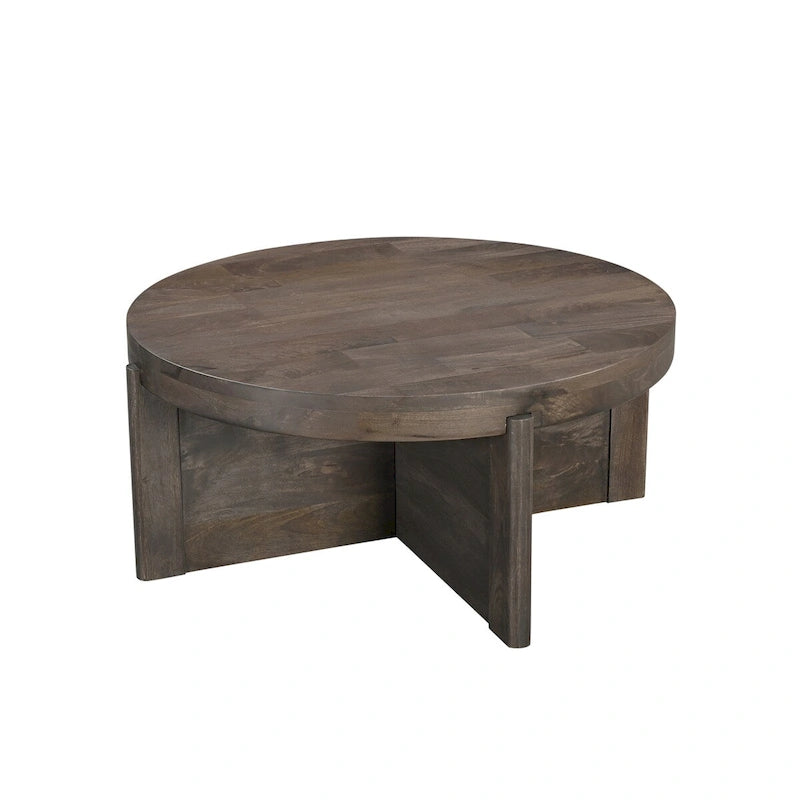 Round Solid Mango Wood Coffee Table