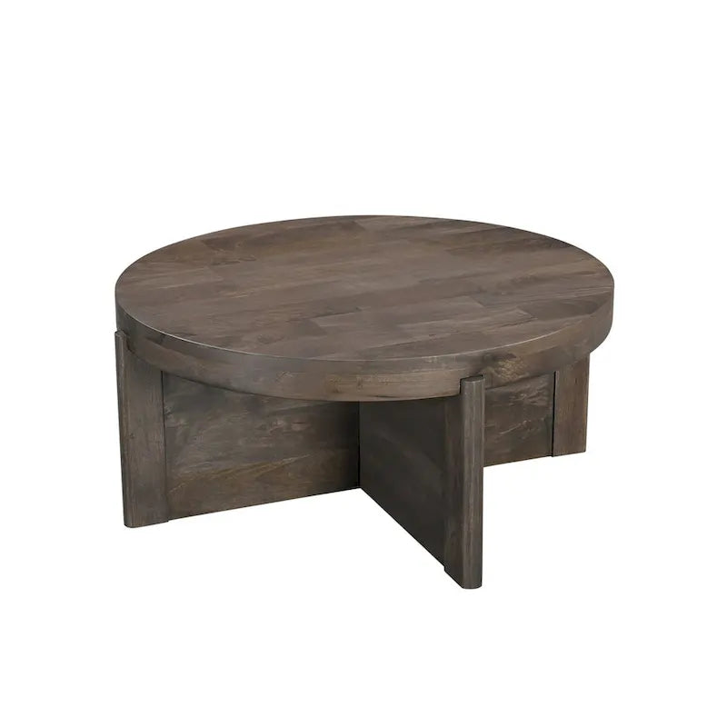 Round Solid Mango Wood Coffee Table