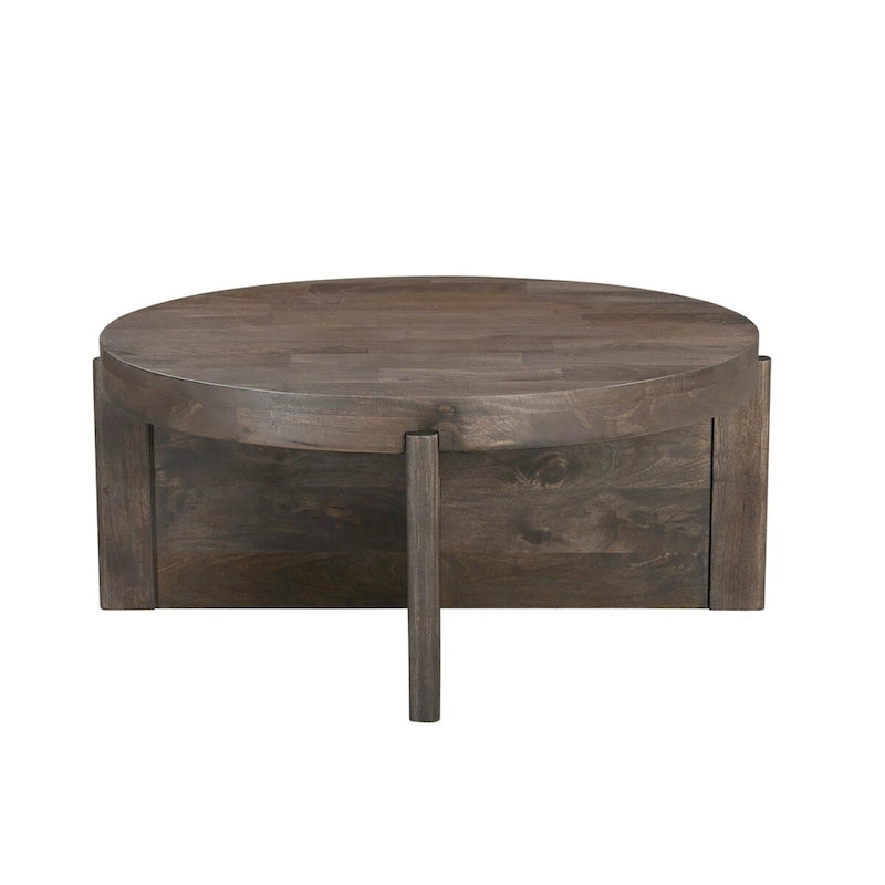Round Solid Mango Wood Coffee Table