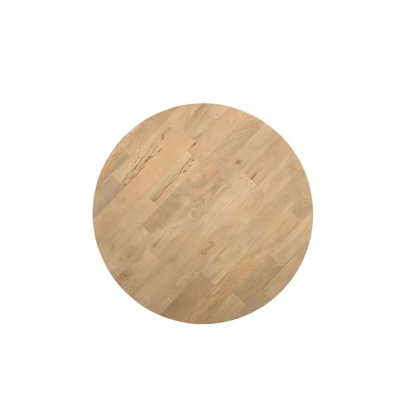 Round Solid Mango Wood Coffee Table